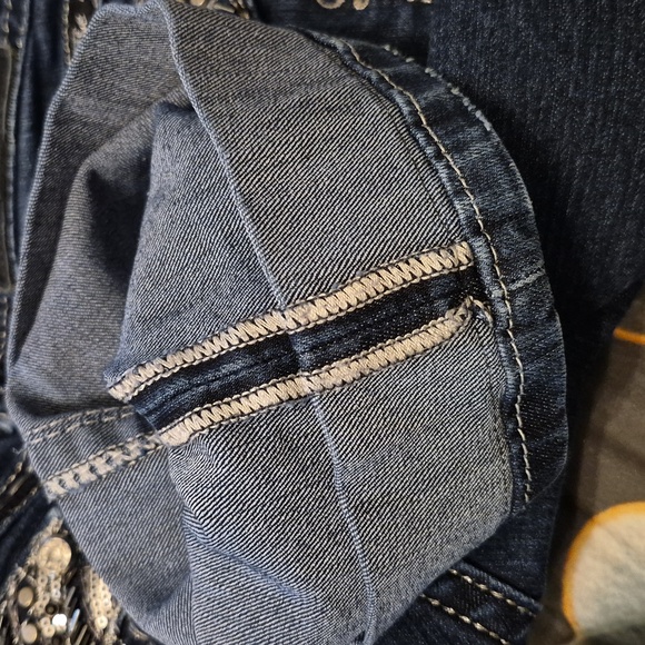 Miss Me Dark Blue Jeans with Black & Silver Accents - Picture 7 of 8